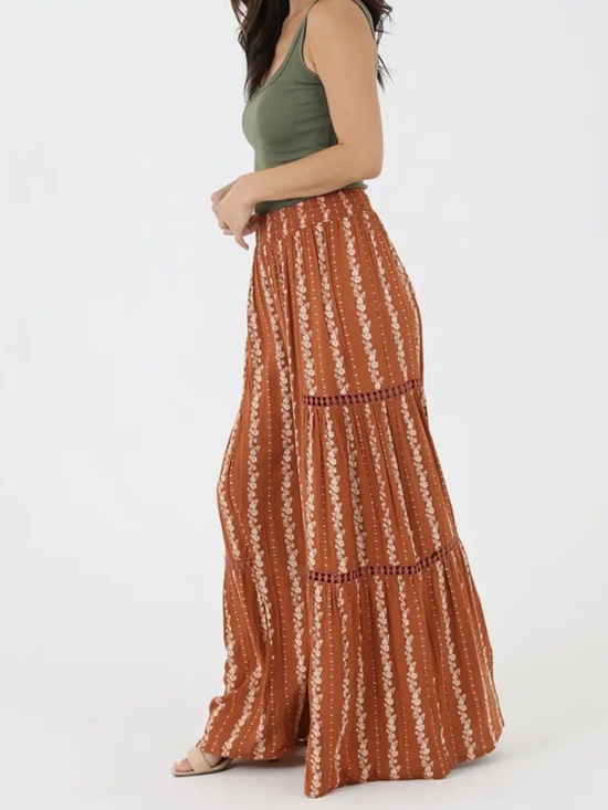 Nostalgia Pants - NWT Nostalgia Lace Rust Boho Palazzo Pants